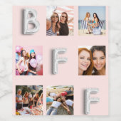 大切な友達　ローズゴールドシルバー　写真コラージュ　ベストフレンドフォーエバー ワインラベル (シングルラベル)