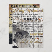 大切な夫への手紙 、 愛の名言 ギフト 招待状 (正面/裏面)