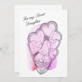 大切な娘のバレンタイン フラットホリデーカード シーズンカード (正面/裏面)