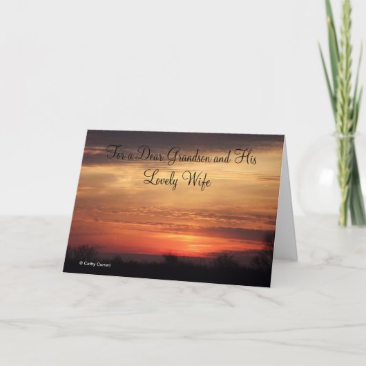 大切な孫とその妻のための記念日カード カード (正面)
