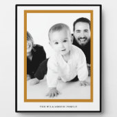 大切な家族のメモリープラーク – ブラック&金ゴールド フォトプラーク (正面)