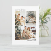 大切な家族の思い出 4人家族の写真コラージュ ホワイト シーズンカード (スタンド正面)