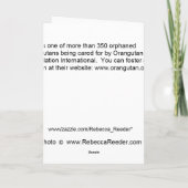 大切な微笑のベビーのオランウータン カード (裏面)