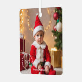 大切な思い出の祖父母初めてのクリスマス メタルオーナメント (正面左)