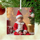 大切な思い出の祖父母初めてのクリスマス メタルオーナメント