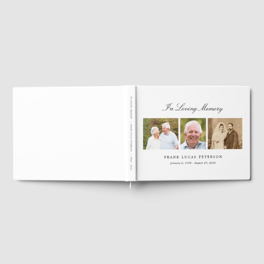 大切な思い出の編集可能なカラー葬儀メモリアル ゲストブック (全面)
