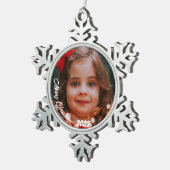 大切な思い出を作パーソナライズされたる スノーフレークピューターオーナメント (右)