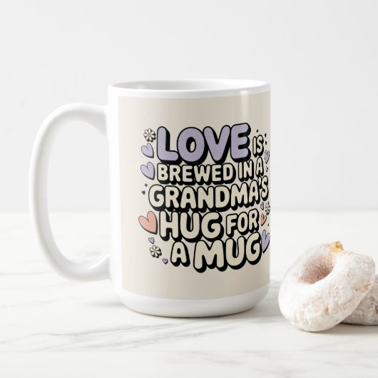 大切な思い出心地よい祖母 コーヒーマグカップ (ドーナツ)
