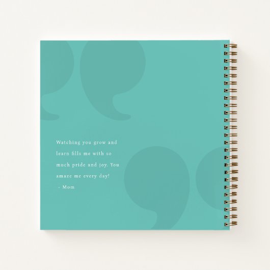 大切な思い出:かわいい事私の子供が言った ノートブック (裏面)