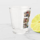 大切な思い出:カスタマイズ可能な4枚の写真コラージュ ショットグラス (左)
