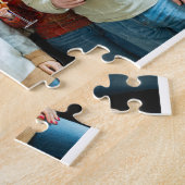 大切な思い出：カスタマイズ可能な4枚の写真コラージュ ジグソーパズル (側面)