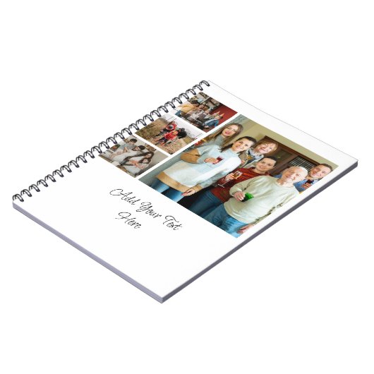 大切な思い出：カスタマイズ可能な4枚の写真コラージュ ノートブック (左側)