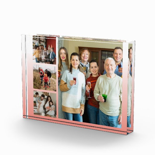 大切な思い出：カスタマイズ可能な4枚の写真コラージュ フォトブロック (右)