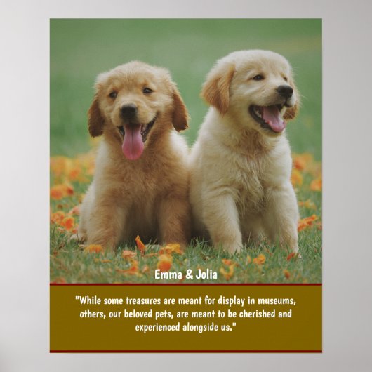 大切な愛犬を思い出すためのユニークなギフト、ペットの追悼プリント ポスター (正面)