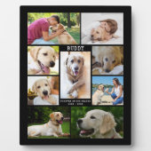大切な愛犬メモリアルフォトコラージュ名前日付黒 フォトプラーク (正面)