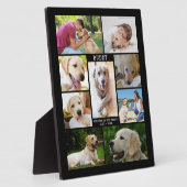 大切な愛犬メモリアルフォトコラージュ名前日付黒 フォトプラーク (側面)
