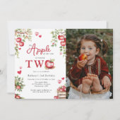 大切な我が子の2歳の誕生日 | 写真付き2歳誕生日 招待状 (正面)