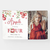 大切な我が子の4歳の誕生日 | 写真 4歳の誕生日 横断幕 (横)