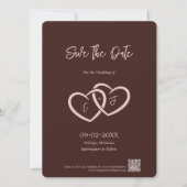 大切な日をお楽しみに 2つのハートがイニシャルと共に絡み合う 招待状 (正面)