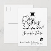 大切な日をお知らせ♪ 犬好きのための落書きフィギュア 案内ポストカード (正面/裏面)