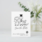 大切な日をお知らせ♪ 犬好きのための落書きフィギュア 案内ポストカード (スタンド正面)