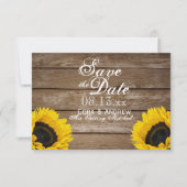 大切な日をセーブ - エレガントなラスティック サンフラワーライト 招待状 (正面)
