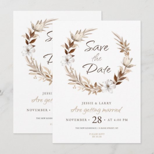 大切な日をチェックして！私たちの特別な日：[カップルの名前]結婚式 招待状 (正面/裏面)