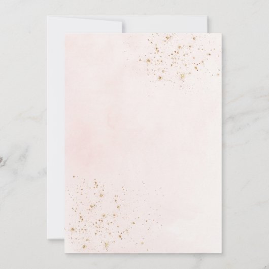 大切な日を予告 かわいいピンクの花 エレガントなウェディング 招待状 (裏面)