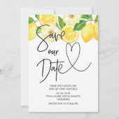 大切な日を保存しよう サマー レモン ウェディング 招待状 (正面)