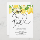 大切な日を保存しよう サマー レモン ウェディング 招待状 (正面/裏面)