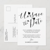 大切な日を延期します ハート ウェディング 延期のお知らせ 案内ポストカード (正面/裏面)