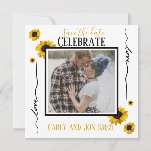 大切な日を愛と黄金のひまわりで 招待状 (正面)