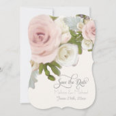 大切な日を発表 エレガントなローズ多肉植物 招待状 (正面)