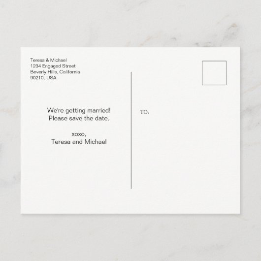 大切な日を覚えておいてね、カスタム水彩画、薄紫色 案内ポストカード (裏面)