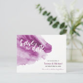 大切な日を覚えておいてね、カスタム水彩画、薄紫色 案内ポストカード (スタンド正面)