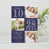 大切な日を記念する モダン タイポグラフィー モノグラム フォト セーブザデート (スタンド正面)