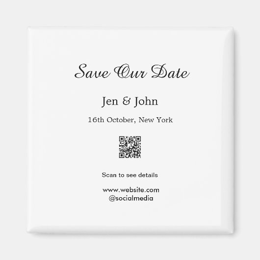大切な日を記録しよう 詳細はQRコードをスキャンして 名前 日付 ウェブサイト マグネット (正面)