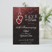 大切な日を記録しよう - 赤いグリッターの招待状 招待状 (スタンド正面)