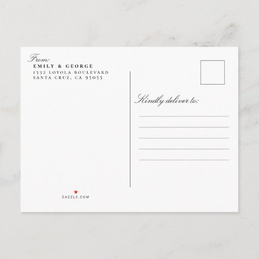 大切な日程変更のお詫びと新日程のご案内【手書き】 インビテーションポストカード (裏面)