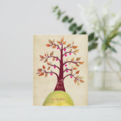 大切な日 秋の結婚式 木の招待状 招待状 (スタンド正面)