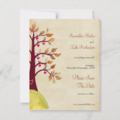 大切な日 秋の結婚式 木の招待状 招待状 (裏面)