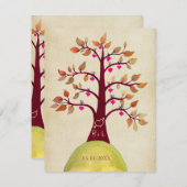 大切な日 秋の結婚式 木の招待状 招待状 (正面/裏面)