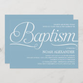 大切な書物 洗礼招待状 - 青 招待状 (正面/裏面)