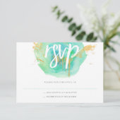 大切な水彩画RSVPカード 出欠カード (スタンド正面)