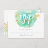 大切な水彩画RSVPカード 出欠カード (正面/裏面)