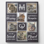 大切な猫のメモリアル　ユニークな写真コラージュ フォトプラーク (正面)