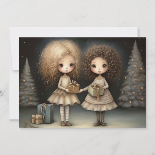 大切な瞬間と笑い：聖降誕祭のお祝い シーズンカード (正面)