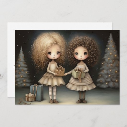 大切な瞬間と笑顔：楽しいクリスマス シーズンカード (正面/裏面)
