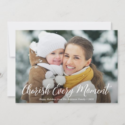 大切な瞬間を愛おしみ、メリークリスマス シーズンカード (正面)