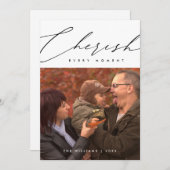 大切な瞬間を慈しむクリスマス家族写真の乗り継ぎ シーズンカード (正面/裏面)